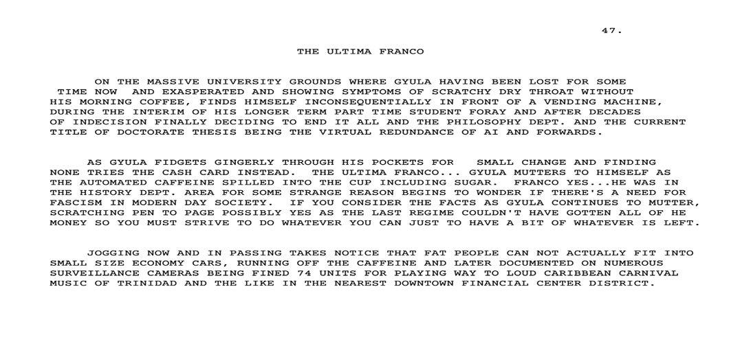 EXCERT FROM TUESDAZED p47....  GYULA TECH Beat Book Prods.